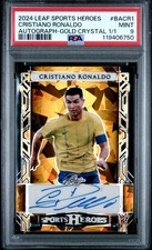 2024 Leaf Sports Heroes Cristiano Ronaldo Auto 1/1 Gold Crystal