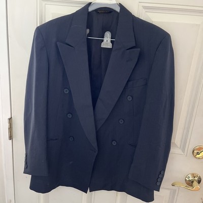 Vintage Men s Suit Jacket Only Size Unsure  Black Wool Dry Clean Only