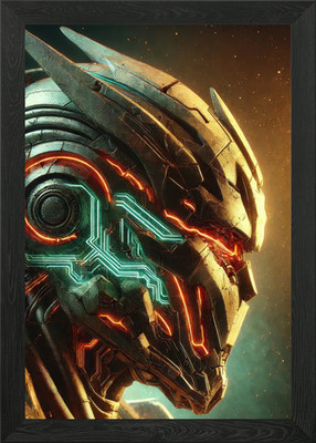 Cybernetic Machine: Ember Inferno Framed Wall Art Poster Canvas Print Picture