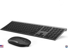 Vssoplor Ultra Slim Rechargeable Wireless Keyboard  Mouse Combo - Full-Size,