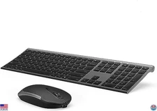 Vssoplor Ultra Slim Rechargeable Wireless Keyboard & Mouse Combo - Full-Size,