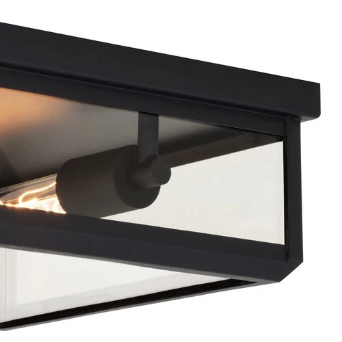 Vaxcel Lighting T0611 Kinzie 2 Light 12"W Outdoor Flush Mount - Black - Picture 3 of 12