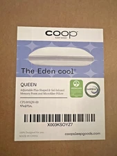 Coop Home Goods Cool+ Adjustable Pillow, Queen Size Plus Shaped Memory Foam
