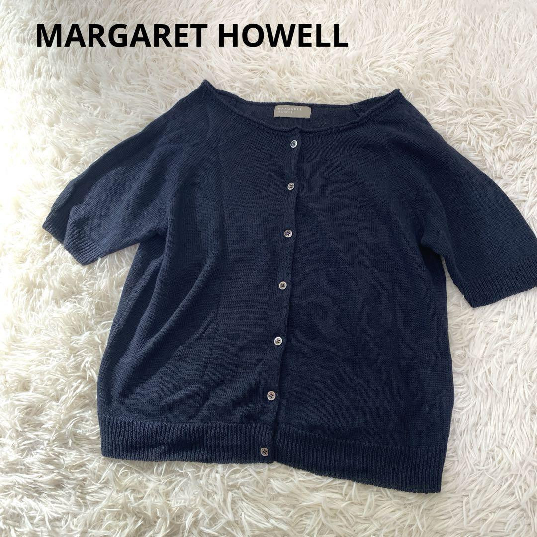 Margaret Howell Short Sleeve Linen Cardigan Wide Neckline Margaret Howell Short Sleeve Linen Cardigan Wide Neckline