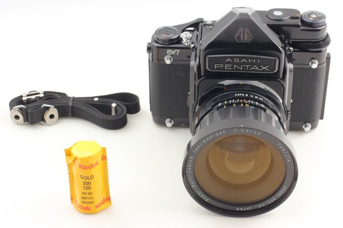 [ Lens MINT ] Pentax 6x7 67 TTL Mirror Up Film Camera SMC 55mm f/3.5 Lens JAPAN - Picture 2 of 18