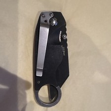 Navaja de Bolsillo Plegable 440 Acero EE. UU., Mango de Plástico Negro Tanto, Bloqueo de Forro