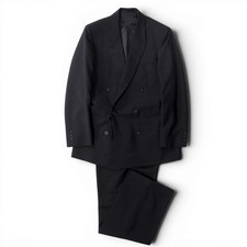 Excellent Christian Dior MONSIEUR Vintage Double-Breasted Suit Black Men S