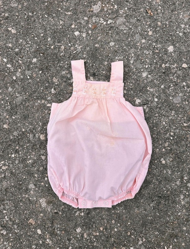 Vintage Thomas Baby Girl Pink Bunny Spring Easter Bodysuit Leotard 6-9 Months