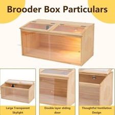 Chick Brooder Box Quail Coop Sturdy Incubator Double Doors Lightweight Small