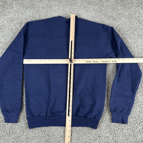 VINTAGE Michigan Wolverines Sweatshirt Mens M Blue Yellow Russell Crewneck 90s - Picture 9 of 12