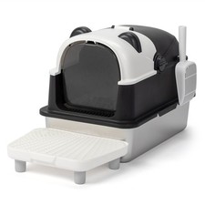 New Cat Litter Box Extra Large Stainless Steel Enclosed Removable Litter Box