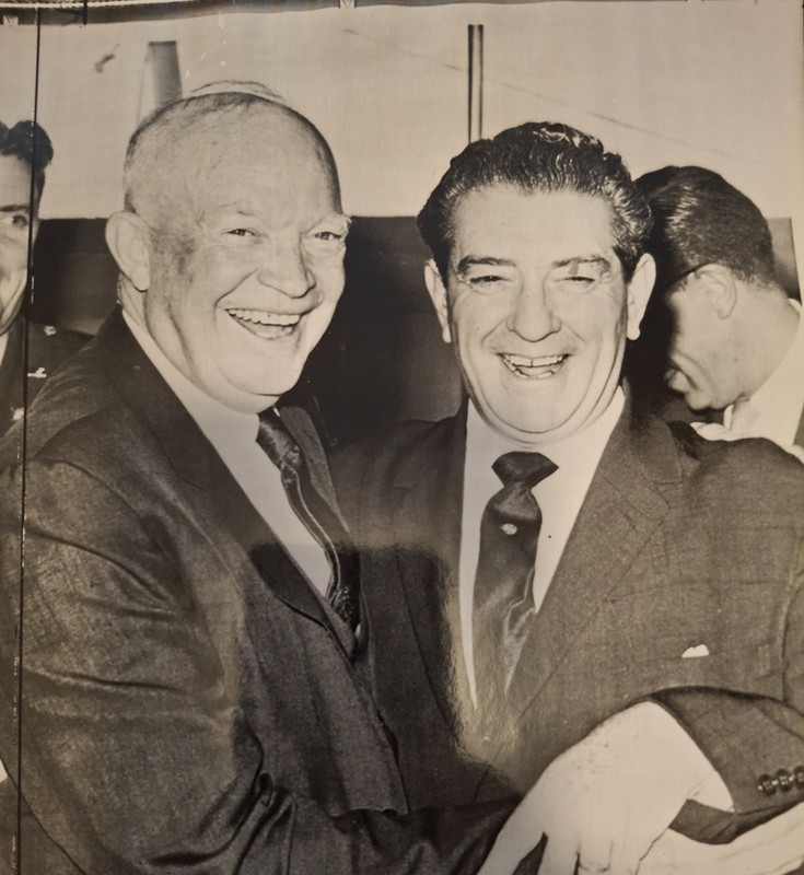 President Eisenhower & President Lopez Maderos Photo USA MEXICO 1960 Original