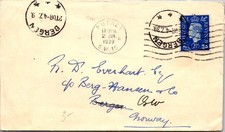 GOLDPATH: England cover 1939 to Norway machine cancel CV926_P18
