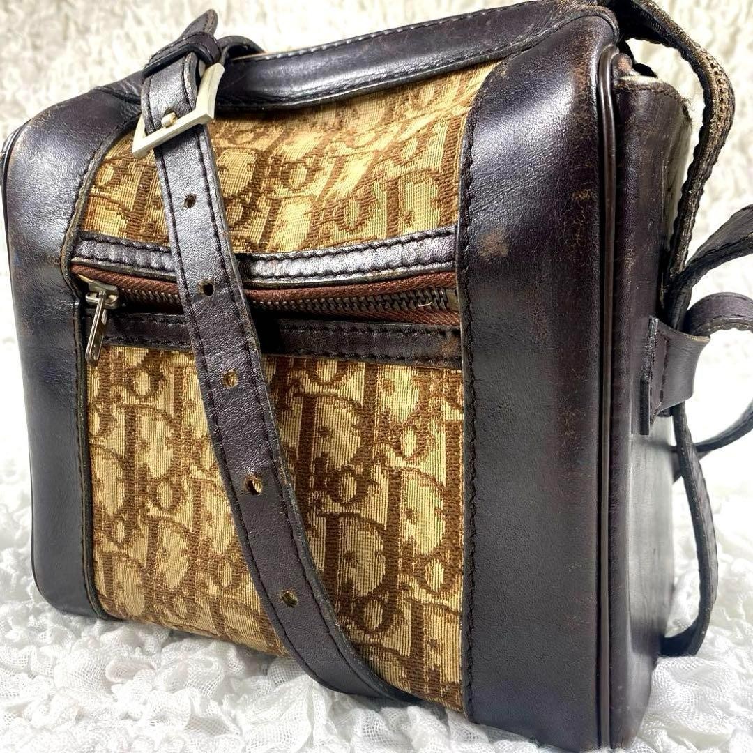 Christian Dior Shoulder Clutch Bag Canvas Leather Brown Beige Authentic thumbnail 9