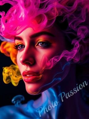 Foto A4 Portrait Frau Color Splash Art Poster Kunstdruck Deko (4071)