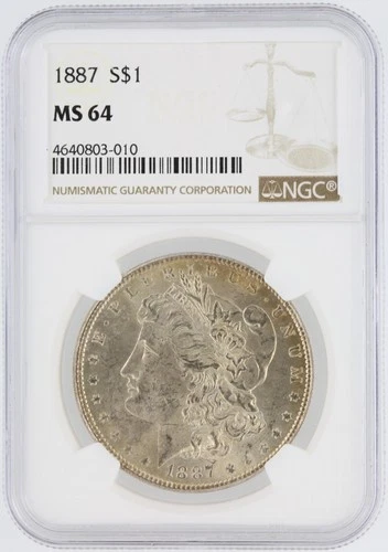 1887 Morgan Silver Dollar NGC MS64 S$1 Philadelphia Minted No Reserve