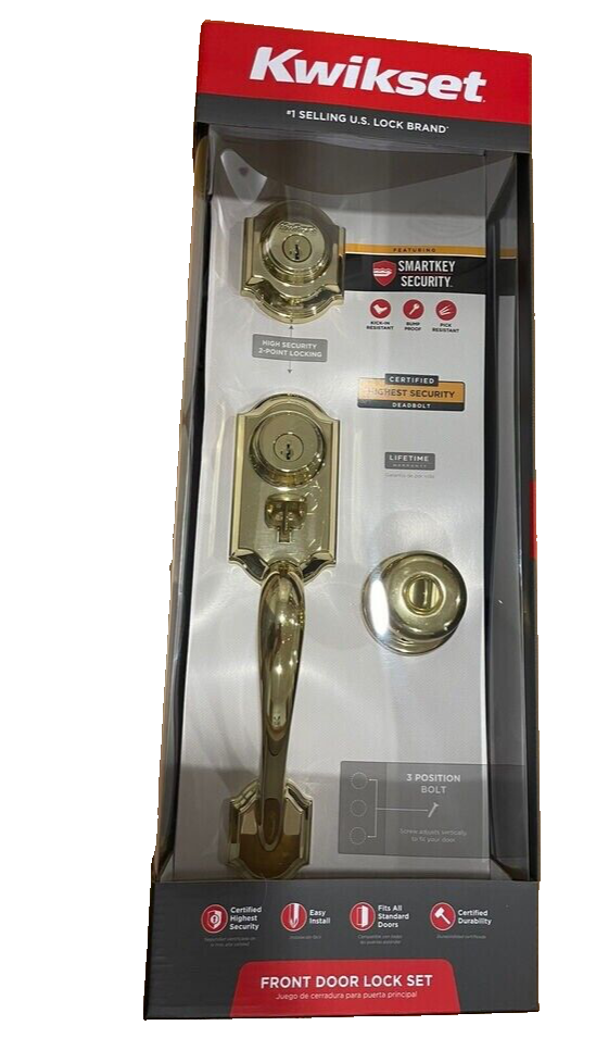 Kwikset Montara Handleset with Juno Knob Polished Brass 95530017 eBay