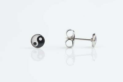 Studex Yin Yang System 75  Piercing Studs Stainless Steel Black & White