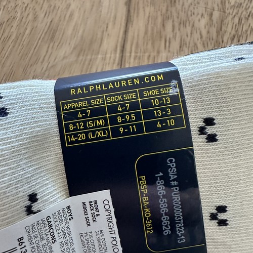 Polo Ralph Lauren Boys Crew Socks Reindeer Holiday 3 Pairs Boys Size 9-11 - Picture 7 of 8