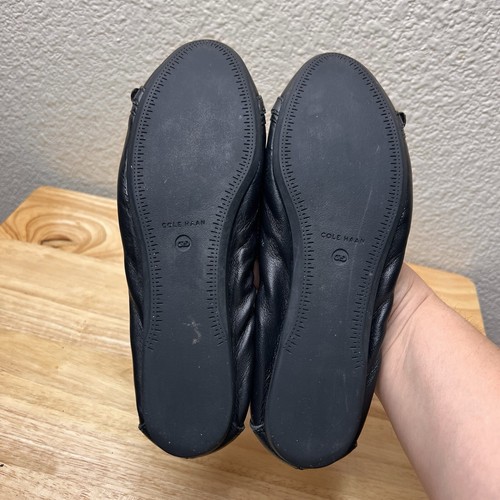Cole Haan Palaria schwarze Leder-Ballerinas Damenschuhe Schnallendetail Größe 6B - Bild 5 von 7