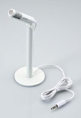 ELECOM Stand Mikrofon Desktop Microphone HS-MC01W Mic USB in Weiß + NEU in OVP