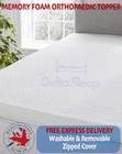 Memory Foam Mattress Topper Orthopaedic Protector Single Double Kingsize