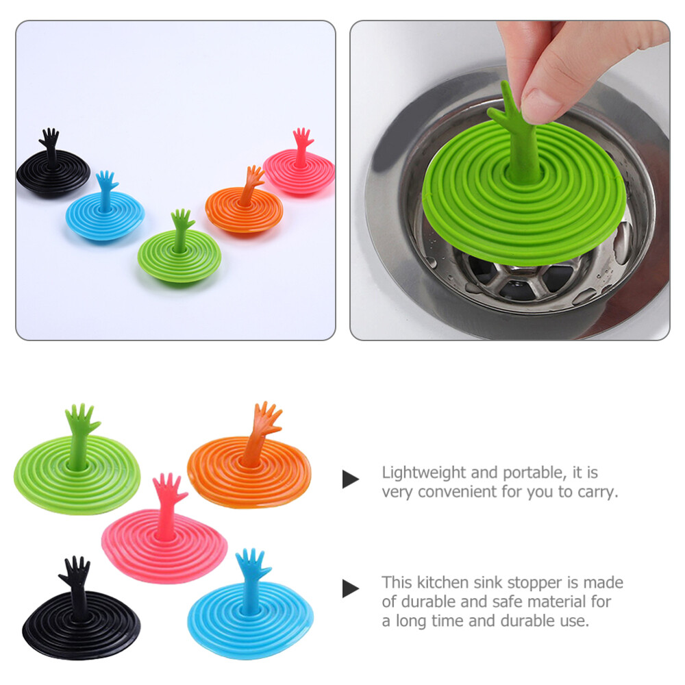 5pcs Silicone Sink Stoppers Kitchen Sink Stoppers Bathroom Bath Tub