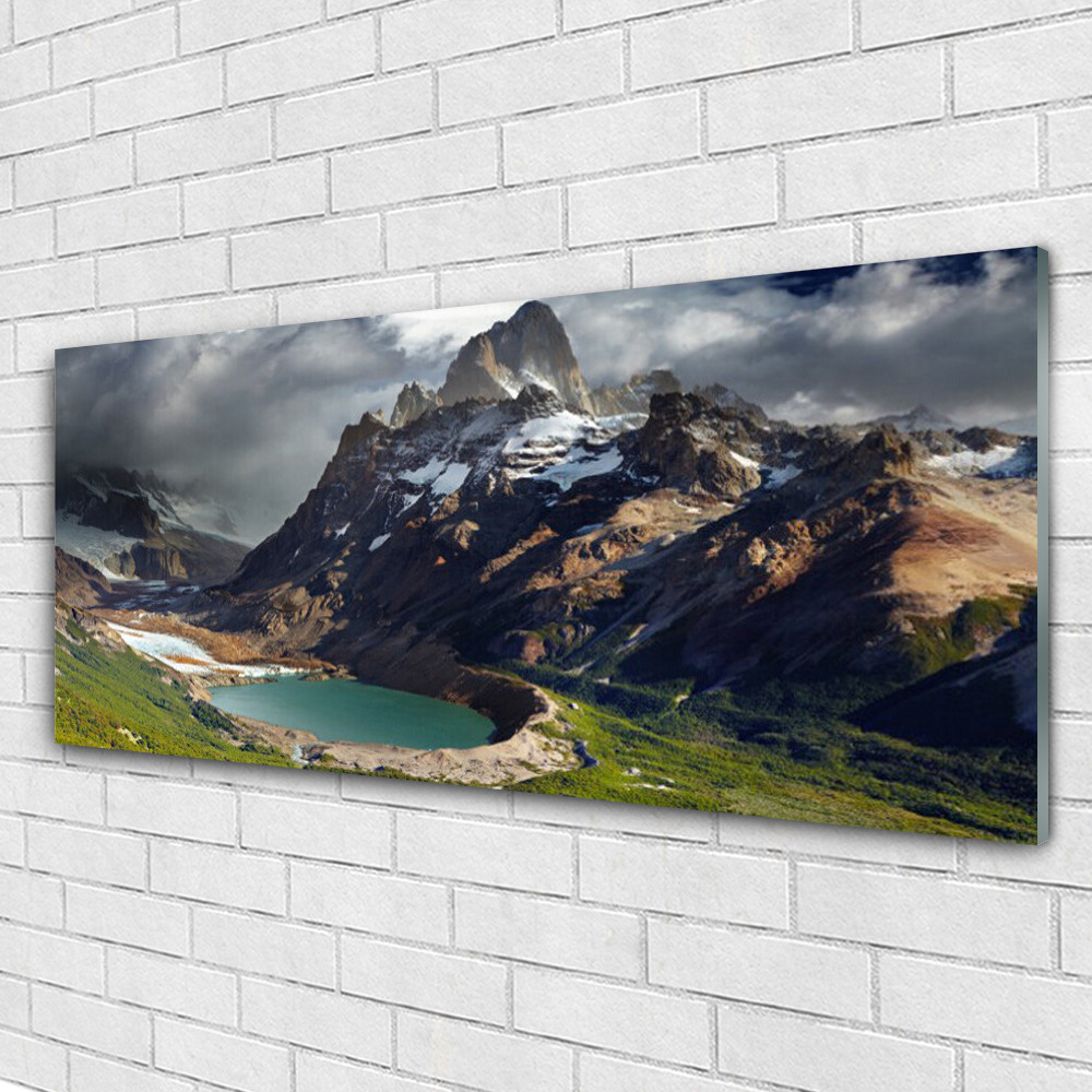 Tableau mural paysage de montagne en Plexiglas 125x50 cm panoramique