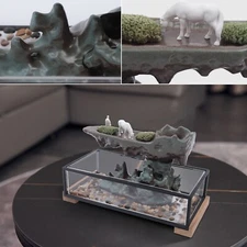 Desktop Fountain Tabletop Water Fountains with Fish Tank Bedroom Decorate