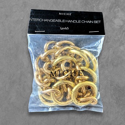 Set of 4 Miche Interchangeable Gold Handle Chain Sets Carabiner Ends