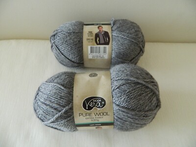 Yarn Moda Vera EXTRA TWIST 100% Pure Wool Grey Skein Knitting Craft Hobby