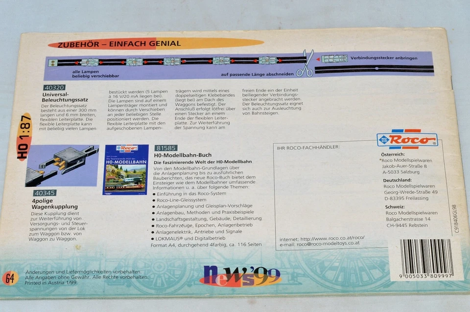 Vintage Roco Model Railways Catalogue " news '99 "  - D 80999 - Image 4 of 4
