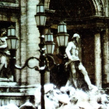 Vintage 1985 Trevi Fountain Snowing Winter Snow Frozen Rome Postcard Italy