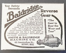 SMITH&BALDRIDGE Machine Co.Antique Motor Boat Reverse Gear Part Vtg1910 Print Ad