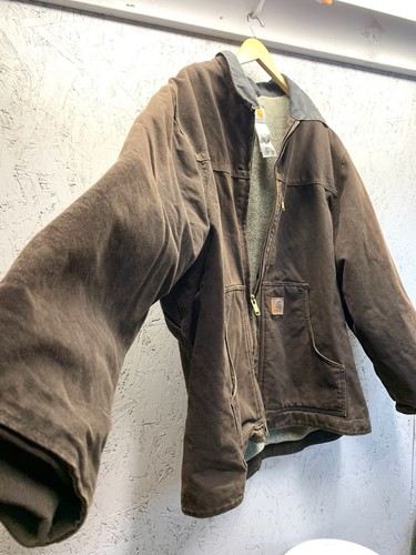 Vintage Heavy Duty Carhartt Coat Men's Size 2XL Brown Sherpa Lined RN 14806 - Picture 6 of 16