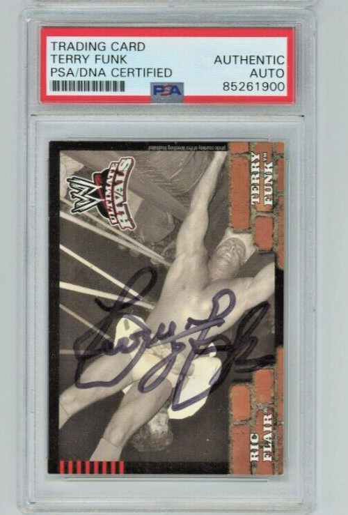 TERRY FUNK AUTO 2008 Topps Ultimate Rivals Ric Flair WWE WWF PSA DNA Signed HOF