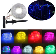 Solar LED Rope Tube Fairy String Lights Strip Waterproof Outdoor Garden Patio US