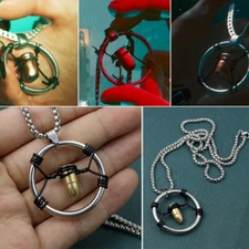 Cyberpunk 2077 Bullet Cospaly Metal Pendant Necklace Punk Style Necklace Jewelry