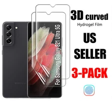 3-Pack For Samsung Galaxy S21 / Plus / S21 Ultra / FE Hydrogel Screen Protector