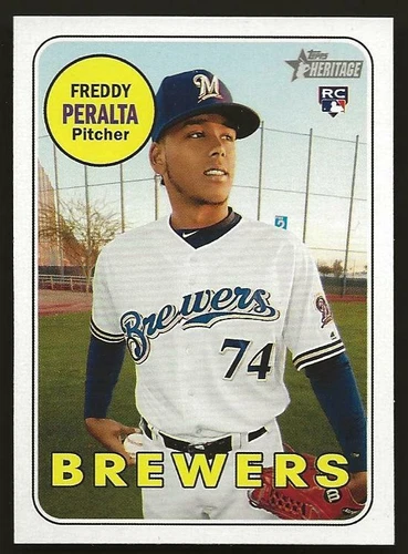 2018 Topps Heritage High Number Freddy Peralta #541 ROOKIE - Brewers