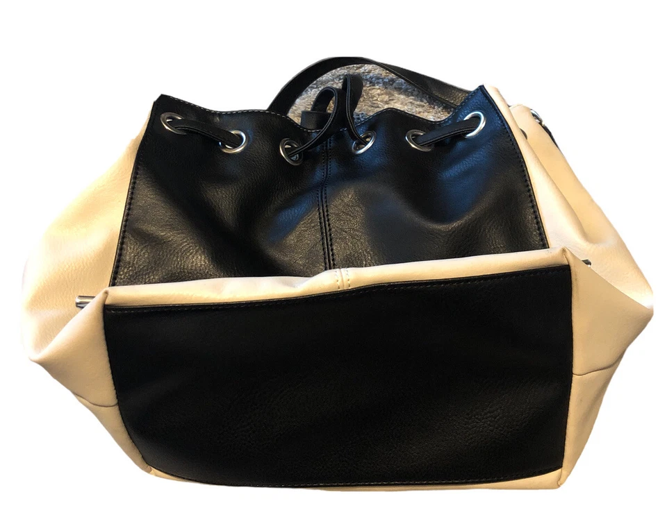 Danielle Nicole Vegan Leather Bucket Bag Colorblock Crossbody - Image 3 of 4