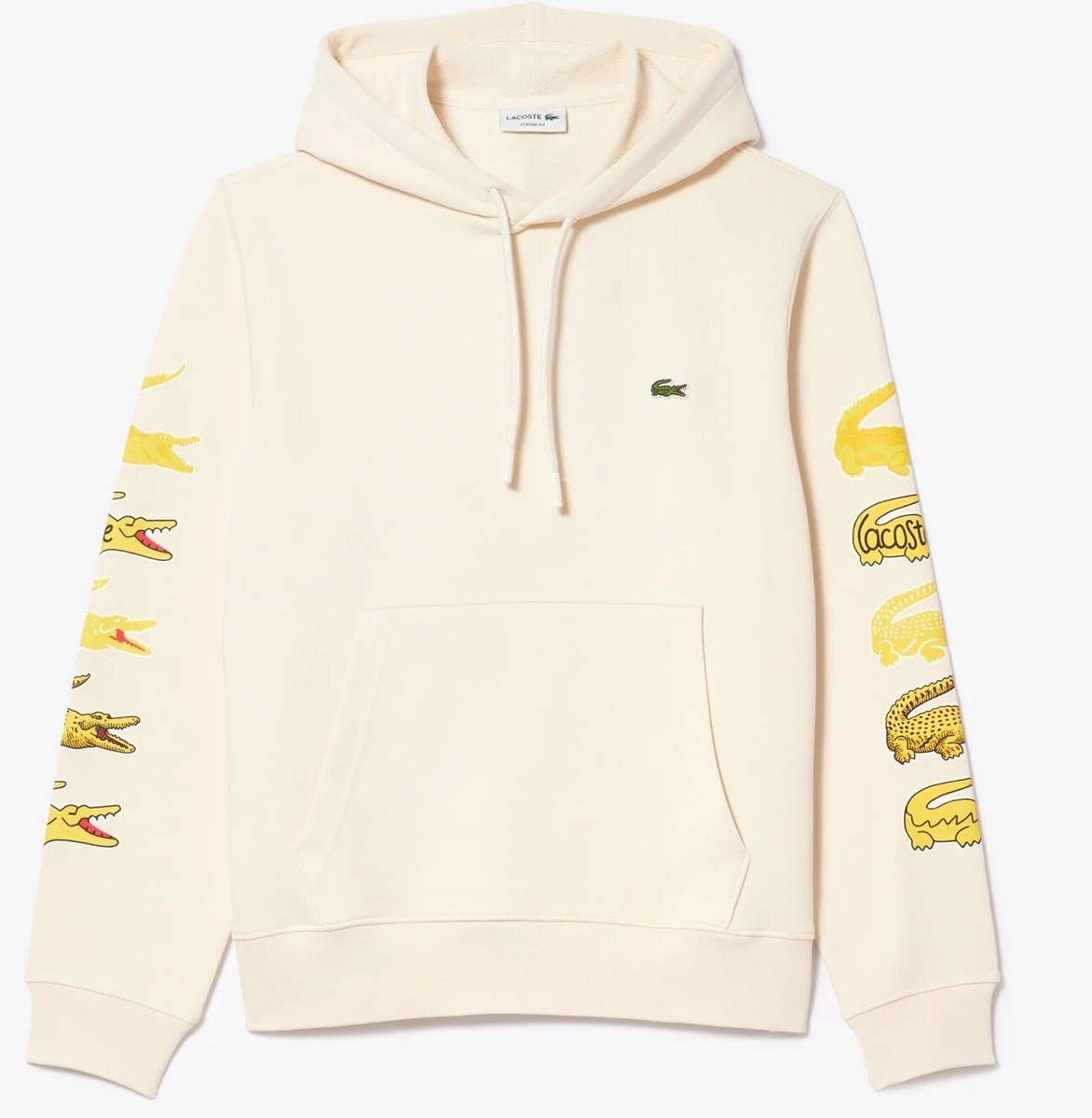 Lacoste Unisex Contrast Sweatshirt Hoodie Size M Color Off White (cream) |  eBay