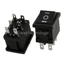 2PCS 6Pin DPDT ON-OFF-ON 3 Position Snap Boat Rocker Switch AC 6A/250V 10A/125V