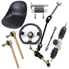 Go Kart Seat Steering Wheel Gear Shaft Rack Pinion Tie Rod for Ebike Trike Drift