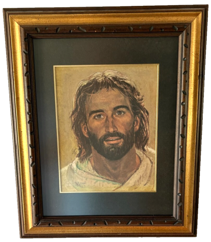 Vintage Richard Hook Head Of Christ 15Wx16T Art Print 1963 Jesus Portrait