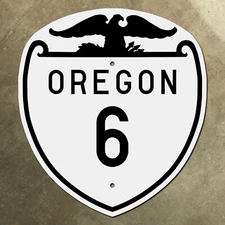 Oregon highway 6 Tillamook Willamette route marker road sign shield eagle 12x13