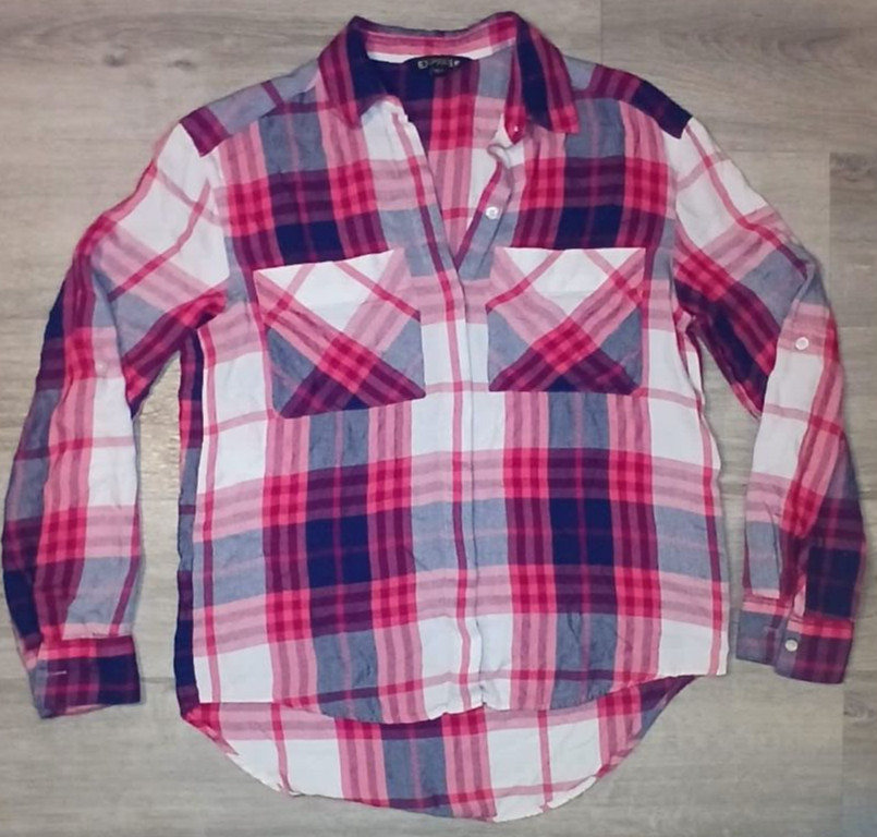 Express Button Down Multicolor Top Shirt Blouse S… - image 1