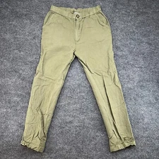 Alex Mill Pants Men's Small Linen Blend Button Joggers Green Outdoor