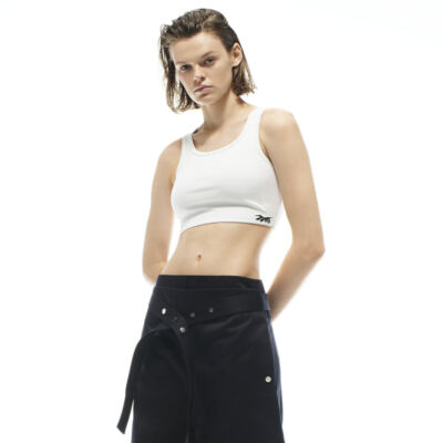 Reebok Victoria Beckham geripptes kurzes Damenoberteil