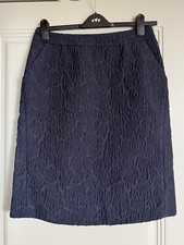 MARNI FLOWER EMBROIDERY NAVY BLUE SKIRT Size 44 EU